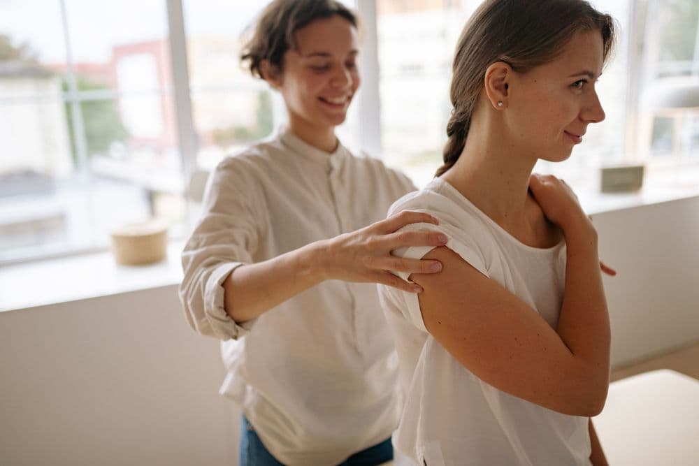 Licensed massage therapist at work